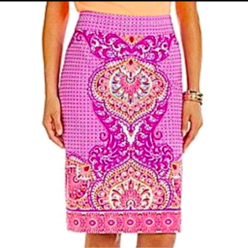 Antonio Melani skirt, size 10, vibrant raspberry, lavender, pink blue gray ￼
